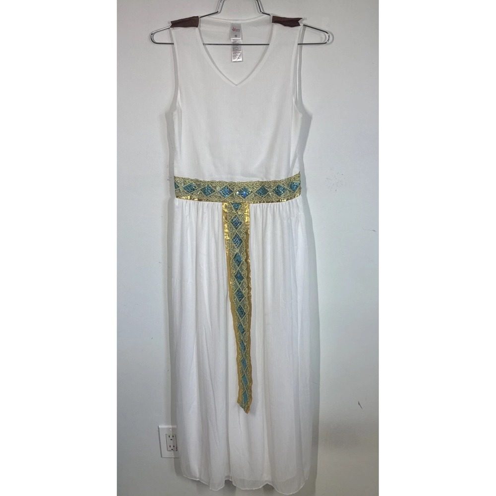 Egyptian Queen Cleopatra Costume Dress Women's M Flowy Chiffon Sequin Accents